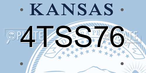 4TSS76 Kansas License Plate