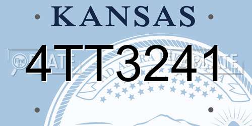 4TT3241 Kansas License Plate