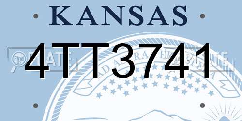 4TT3741 Kansas License Plate