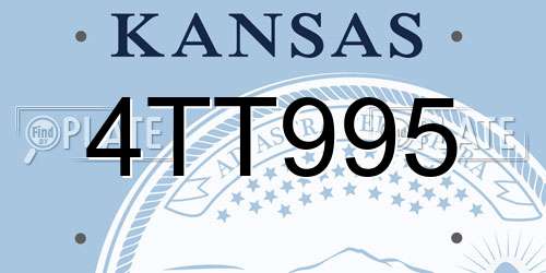 4TT995 Kansas License Plate