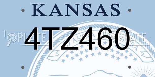 4TZ460 Kansas License Plate