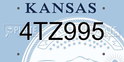 4TZ995 Kansas License Plate