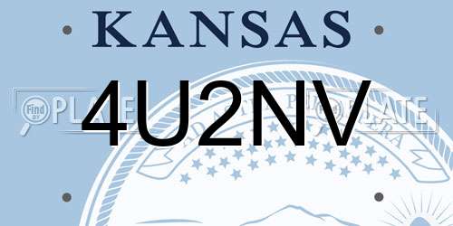 4U2NV Kansas License Plate
