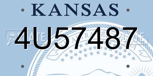 4U57487 Kansas License Plate