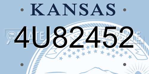 4U82452 Kansas License Plate