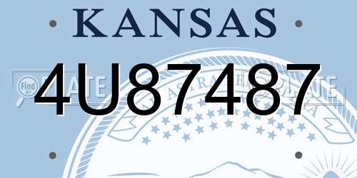 4U87487 Kansas License Plate