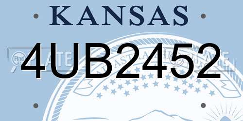 4UB2452 Kansas License Plate