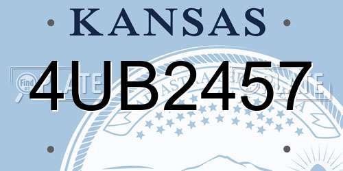 4UB2457 Kansas License Plate