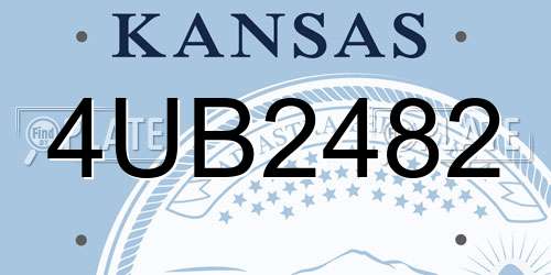4UB2482 Kansas License Plate