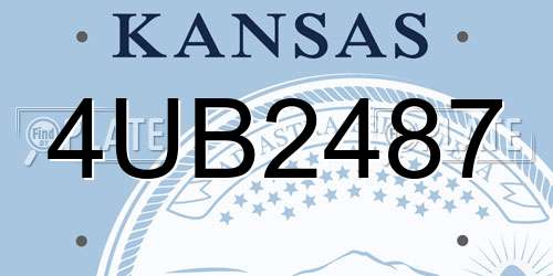 4UB2487 Kansas License Plate