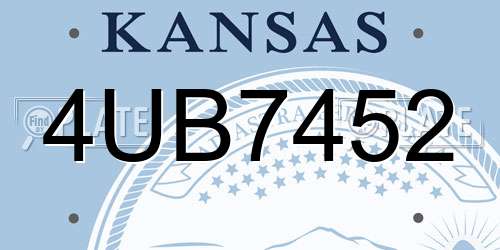 4UB7452 Kansas License Plate