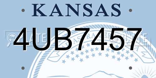 4UB7457 Kansas License Plate