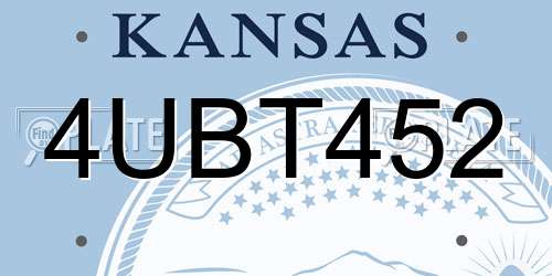 4UBT452 Kansas License Plate