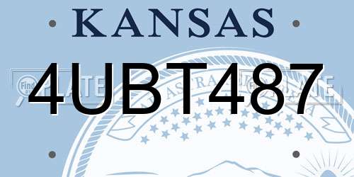 4UBT487 Kansas License Plate