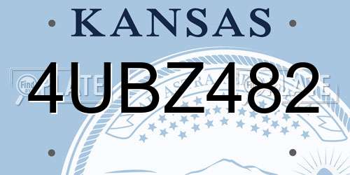 4UBZ482 Kansas License Plate