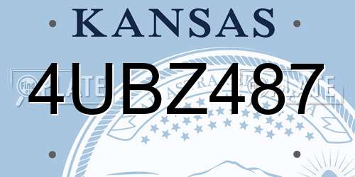 4UBZ487 Kansas License Plate