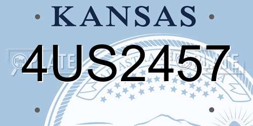 4US2457 Kansas License Plate