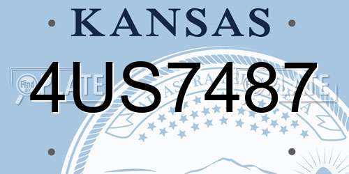 4US7487 Kansas License Plate