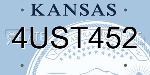 4UST452 Kansas License Plate