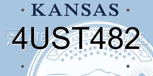 4UST482 Kansas License Plate