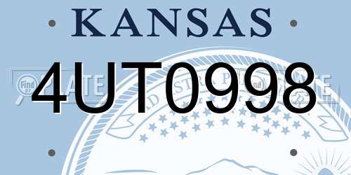 4UT0998 Kansas License Plate