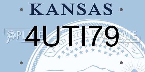 4UTI79 Kansas License Plate
