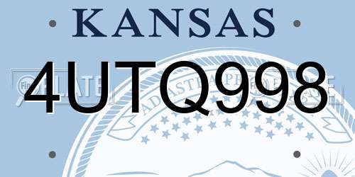 4UTQ998 Kansas License Plate