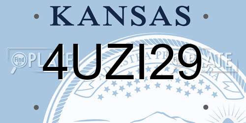 4UZI29 Kansas License Plate