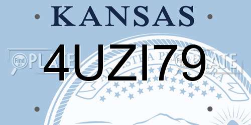 4UZI79 Kansas License Plate