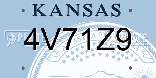 4V71Z9 Kansas License Plate