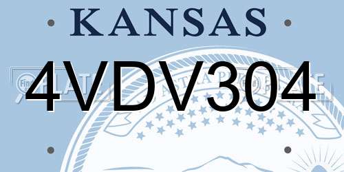 4VDV304 Kansas License Plate