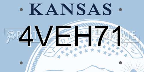 4VEH71 Kansas License Plate
