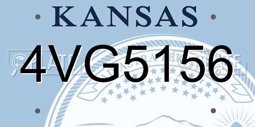 4VG5156 Kansas License Plate