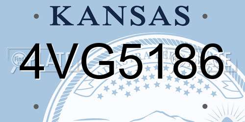4VG5186 Kansas License Plate