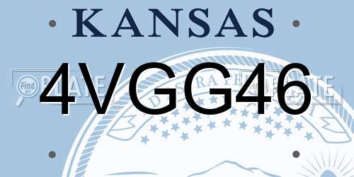 4VGG46 Kansas License Plate