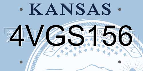 4VGS156 Kansas License Plate