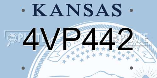 4VP442 Kansas License Plate