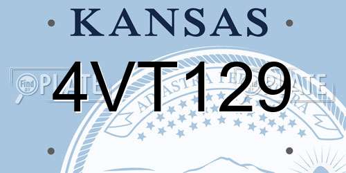 4VT129 Kansas License Plate