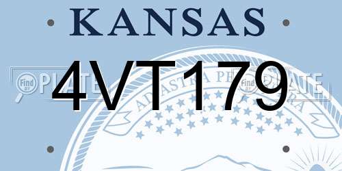 4VT179 Kansas License Plate
