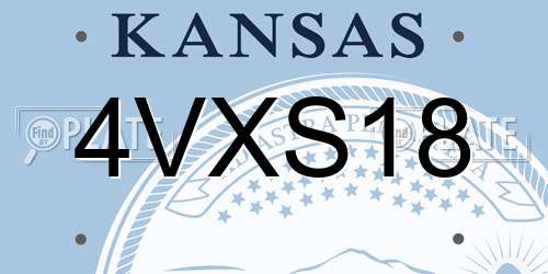 4VXS18 Kansas License Plate