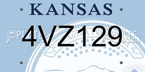 4VZ129 Kansas License Plate