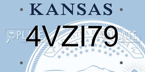 4VZI79 Kansas License Plate