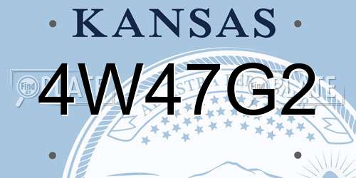 4W47G2 Kansas License Plate