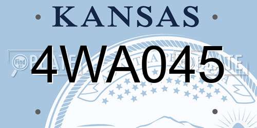 4WA045 Kansas License Plate