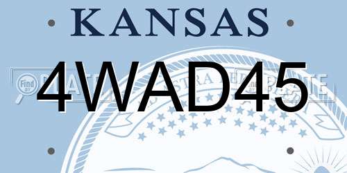 4WAD45 Kansas License Plate