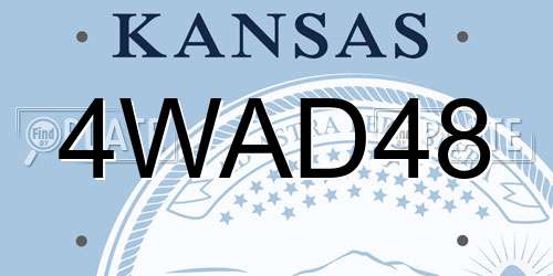 4WAD48 Kansas License Plate
