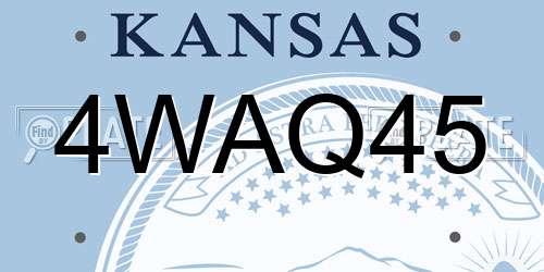 4WAQ45 Kansas License Plate
