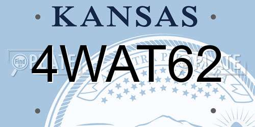 4WAT62 Kansas License Plate