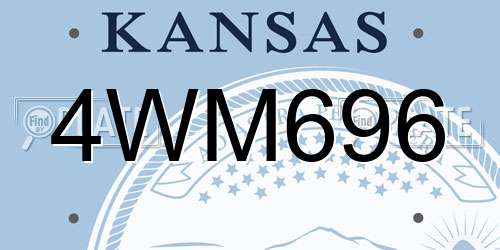 4WM696 Kansas License Plate