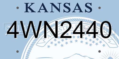 4WN2440 Kansas License Plate